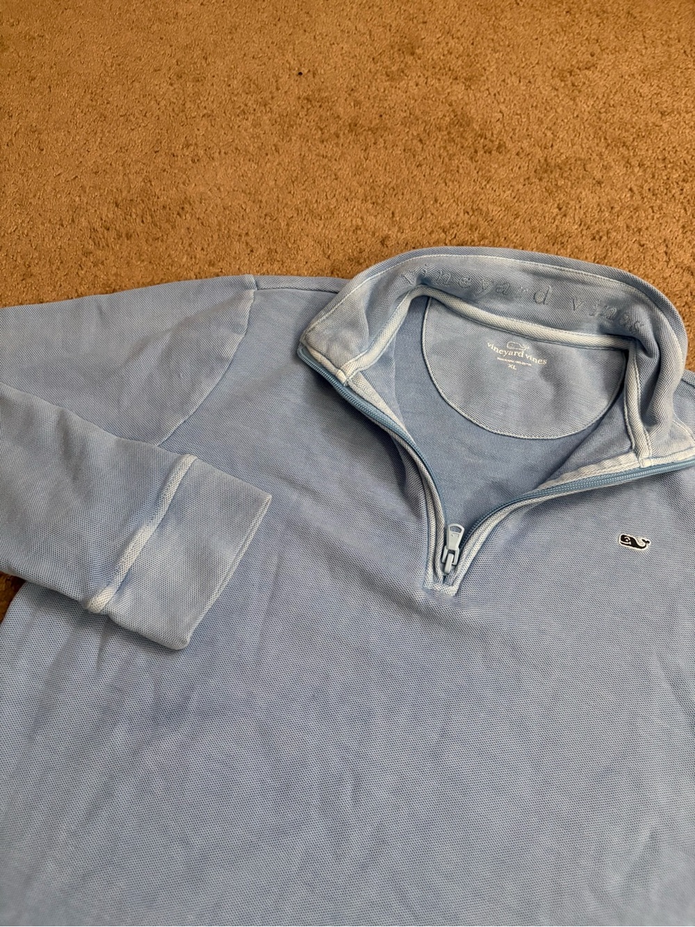 Vineyard Vines Quarter Zip Pullover Boys XL (18) Sweater Blue Whale Logo Preppy